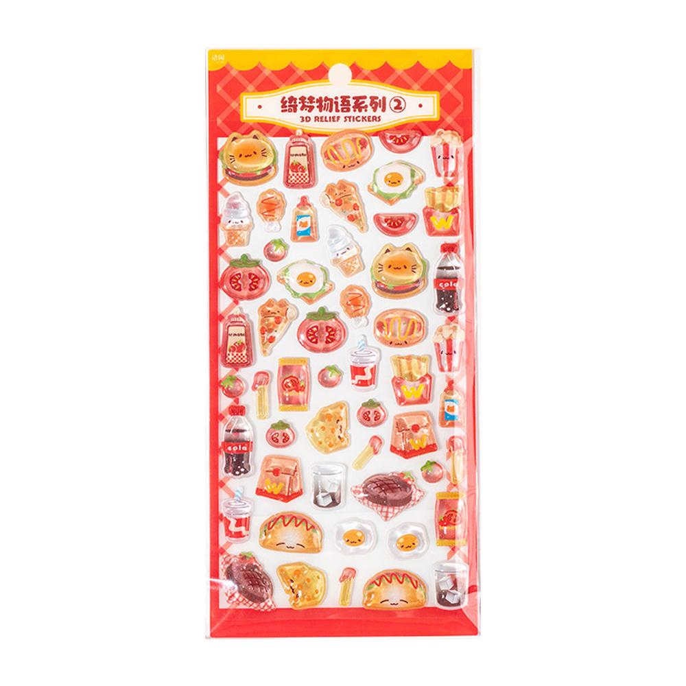 1/4pcs Cute 3D Sushi Candy Relief Stickers for Handmade Diy Scrapbooking Journaling Supplies