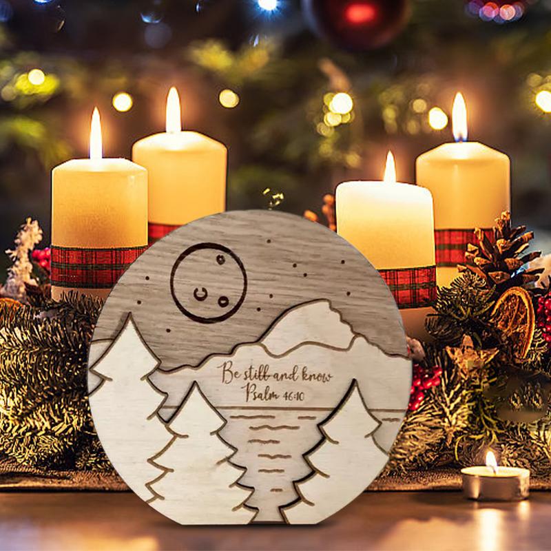 Christmas Table Sign | Christmas Verse Scene Sign | Christmas Ornament Standing Verse Scene Sign Desk Ornament Decoration