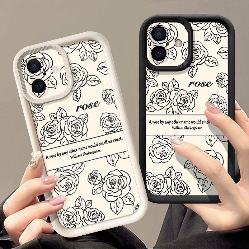 Rose Flowers Candy Color Phone Case For iPhone 16 Pro Max 16e 14 15 Pro Max Plus 13 12 11 Pro 7 8 XR X XS Shockproof Bumper TPU Silicone Cover