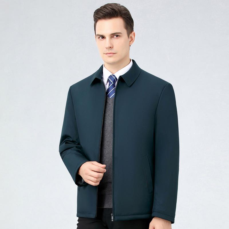 Herren Herbst Leichte Gepolsterte Baumwolljacke mit Stehkragen für Väter mittleren Alters - Warme Oberbekleidung
