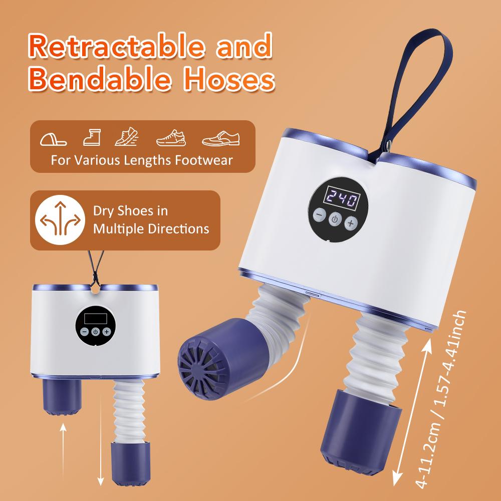 Electric Shoe Dryer with Fan Retractable UV Foot Boot Dryer Eliminate Odor Fast Drying Deodorizer Multifunction Dryer Suitable
