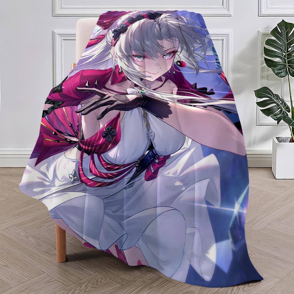Game Wuthering Waves Carlotta Blanket Plush Nap Sofa Rug for Living Room Warm Office Bedroom Birthday Home Travel Kid Gifts