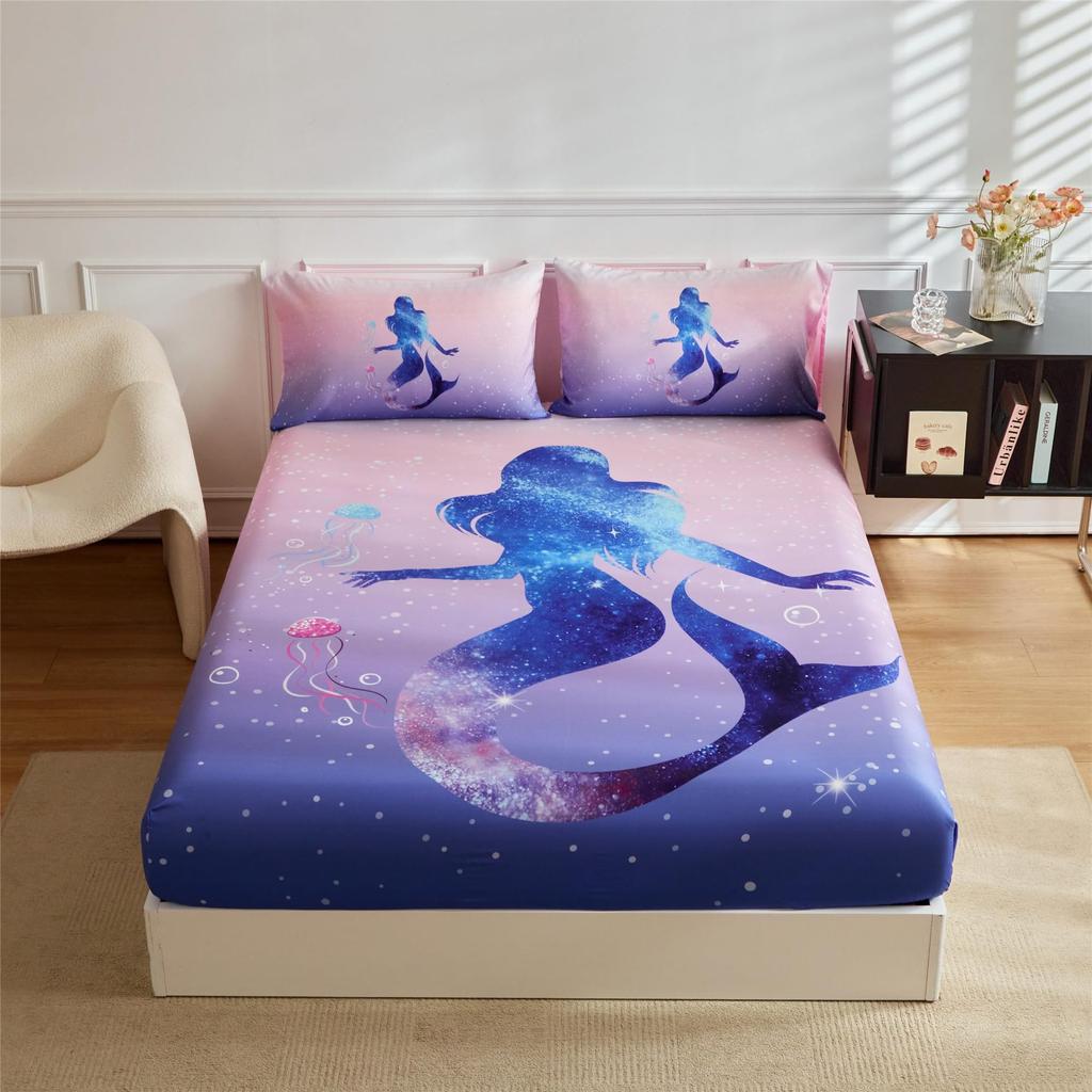 Cute Panda Pattern Mattress Three-Piece Digital Printing Mattress Bedding Set Adult Children