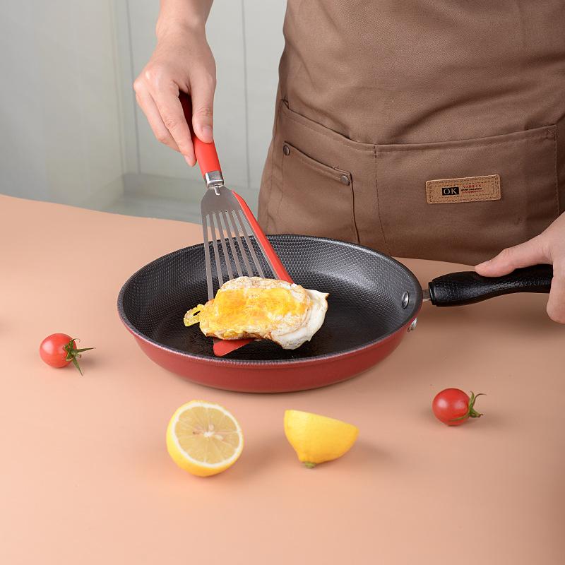 New small silicone frying shovel kitchen non-stick pan frying fish shovel household leaked shovel cooking stir-fry shovel food grade