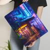 Cyberpunk Neon Rainy Night Street Corner Metal Wall Art Bar Decorative Painting for