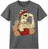 Pin Up Girl T Shirt Retro Rockabilly Tattoo Graphic Tee Vintage Casual Top