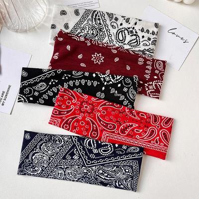 Europäisches & Amerikanisches Paisley Baumwoll Yoga Stirnband - Böhmisches Haaraccessoire Anpassung