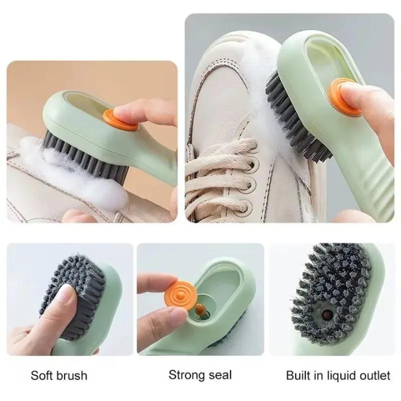 Fashion Multifunction Shoe Brush Soft Bristled Liquid Filled Up Wash Shoe Cleaning House Accessories Clean Kitchen Tools