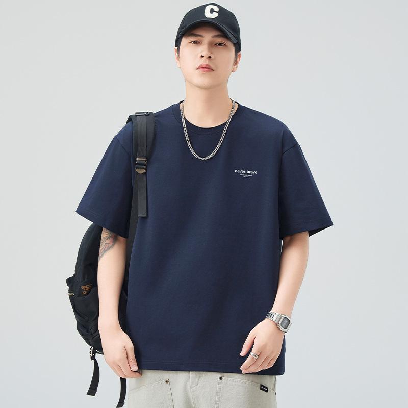 Short-sleeved T-shirt for Men's Summer New Printed Loose Five-point Sleeve Round Neck T-shirt Versatile Casual