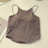 Women's Padded Cami Tank Top Double Lined Spaghetti Strap Basic Undershirts with Built in Bra Slim Fitted Summer Going Out