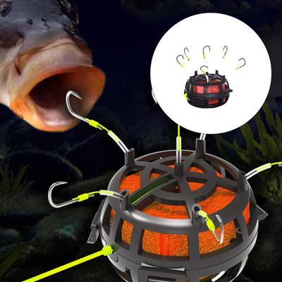 String Hook Fishing Bait Cage 6 Hook Anti-Bottom Fishing Rig Set Professional Line Group Feeder Sinker Fishing Equipment