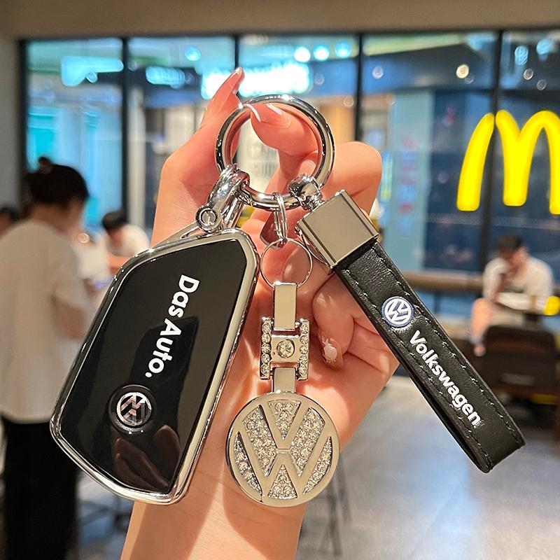New 3 Buttons TPU Car Smart Remote Key ase Cover Protector Holder Shell For VW Volkswagen Golf 8 MK8 Leon Keychain Auto Acc