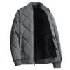 Winter Cotton-padded Men's Tooling Baseball Collar Velvet Gray New Winter Dad Cotton-padded Jacket Top