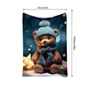 Tuniu Cute Teddy Bear Fleece Blanket for Sofa Bed Room Warm Throw Soft Cozy Gift