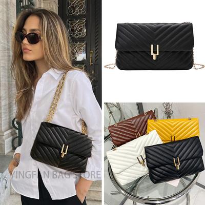 Sac à Bandoulière Mode Femme Tout-Match Chaîne Cuir PU Sac de Shopping Nouvelle Tendance Boucle Broderie Sacs à Main Dropshipping