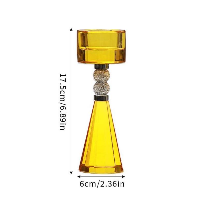 Crystal Candlestick Purple Transparent Candle Holder Aromatherapy Base Geometric Crystal Candelabros Wedding Table Decoration