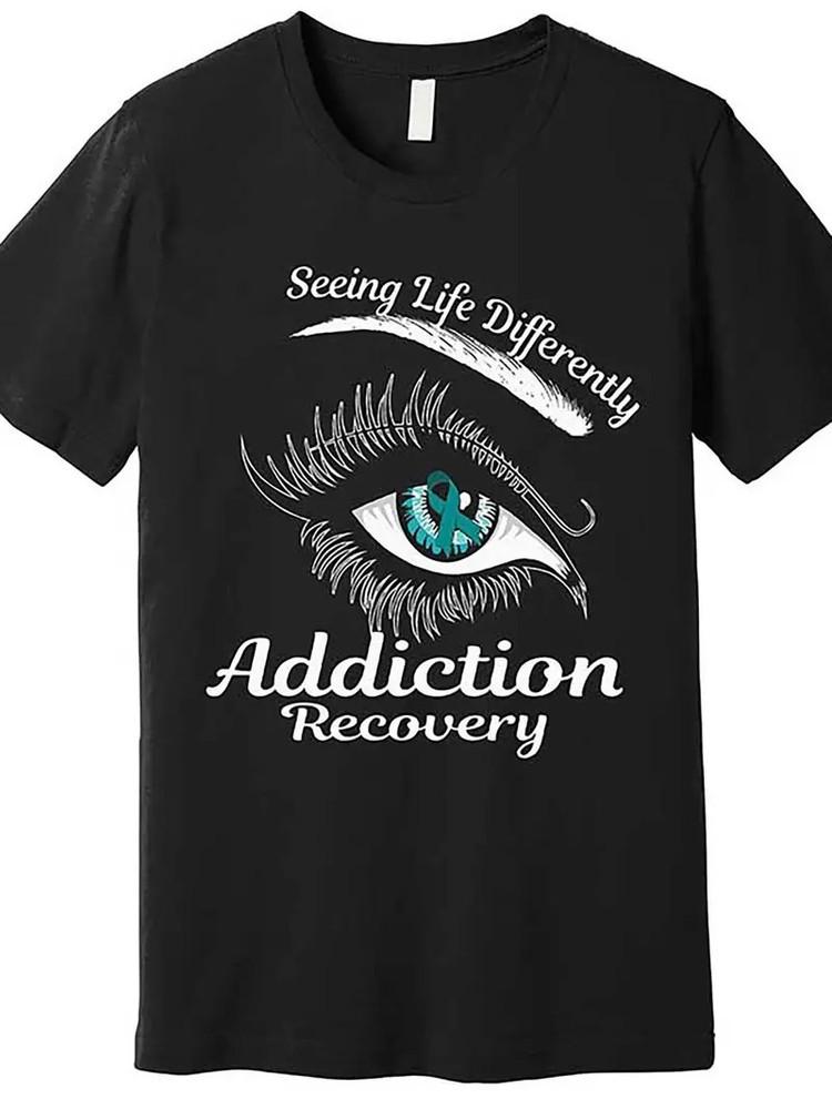 

Addiction Recovery Ribbon Recovered To Addiction Premium T-Shirt 679678 Men S S
