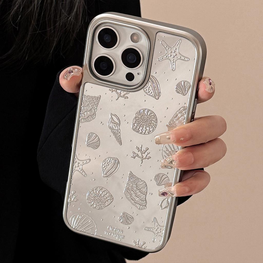 Gilded Electroplating Suitable for Apple 16promax Mobile Phone Case Iphone15 Starfish Shell 13 Mirror High End 12 Hard