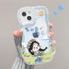 Happy Girl Applies To Apple 16promax Mobile Phone Case 13 Transparent Silicone 15 Double Bracket 14 Cute Cartoon 12
