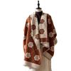 Retro Camellia Style Imitation Cashmere Scarf Shawl