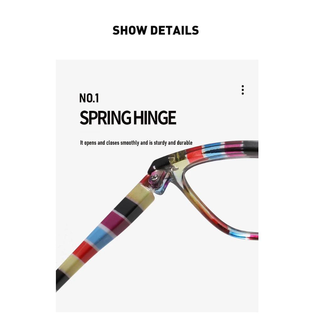 Stripe Printed Photochromic Reading Glasses Women Men Fashion Cat Eye Progressive Multifocal Glasses Unisex Cat Eye Presbyopia