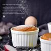Round Pure White Ceramic Soufflé & Pudding Ramekins (Set of 3)