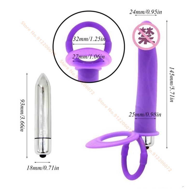 Skin Friendly Beginner Vibrating Strap On Dildo Double Penetration Anal Plug Reusable Adult Toy for Men