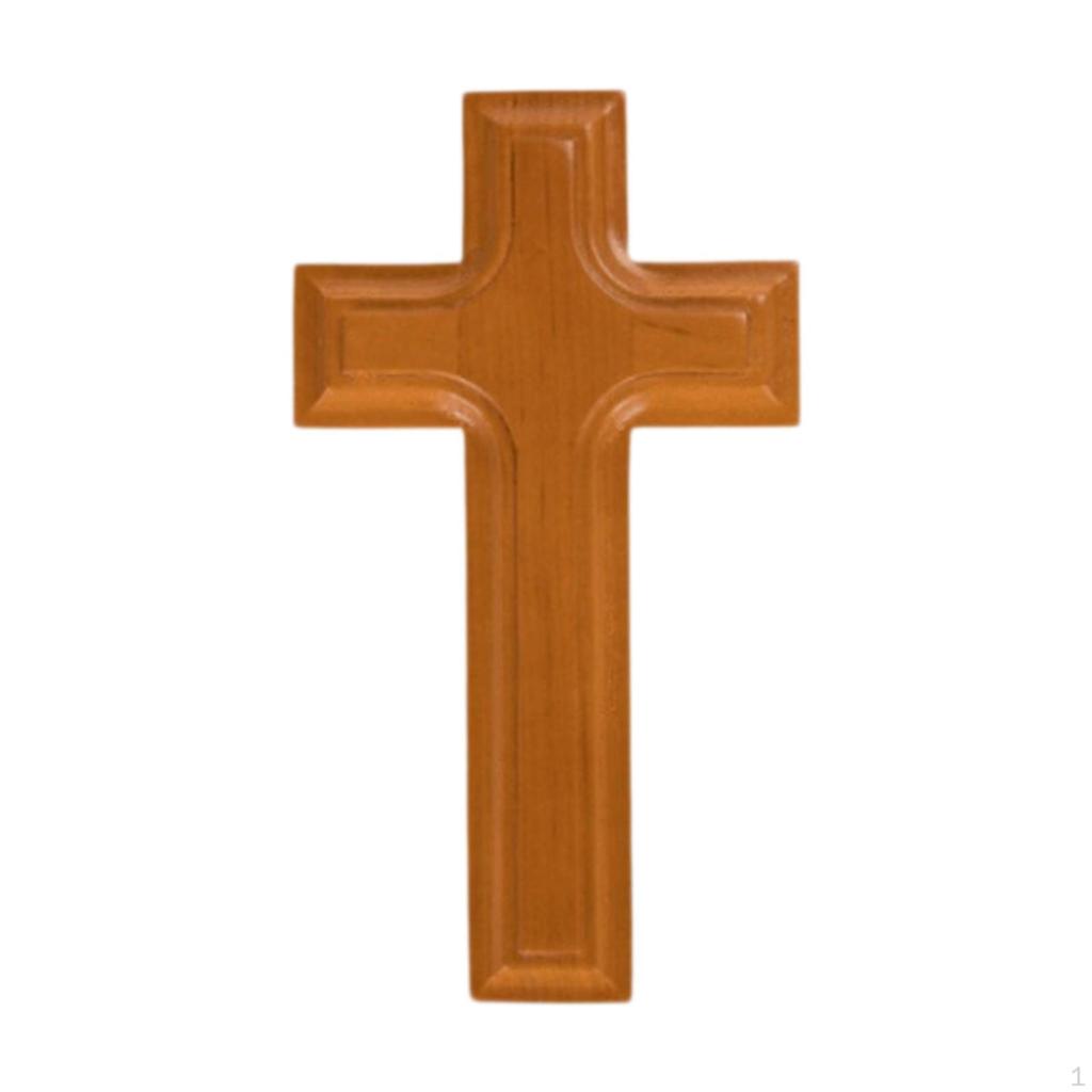 Artistic Wooden Cross Featuring Christian Jesus Design, Spiritual Piece Catholic Crucifix for Living