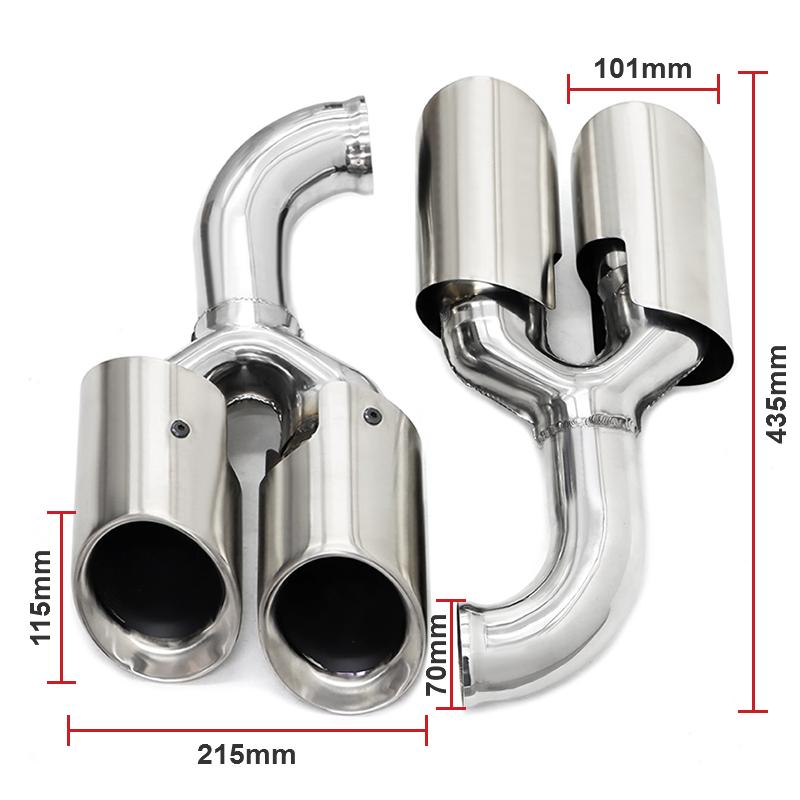 Quad Car Exhaust Tip For Porsche Cayenne 958 2011-2014 304 Stainless Steel Muffler Tip Nozzle Tailpipe Exhaust System Tuning Tip