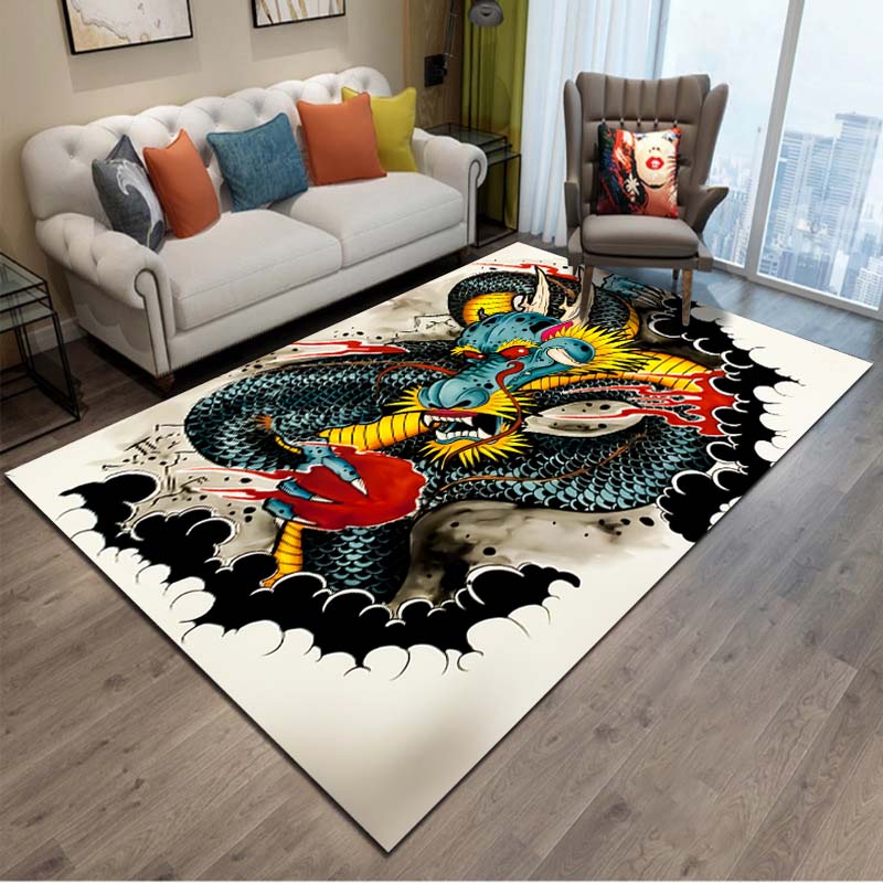 15 Velikostí Japonský Styl Drak Gejša Vzor Tetování Dekorativní Koberec Moderní Dům Obývací Pokoj Podložka na Podlahu Ložnice Koberec Podložka Dárek