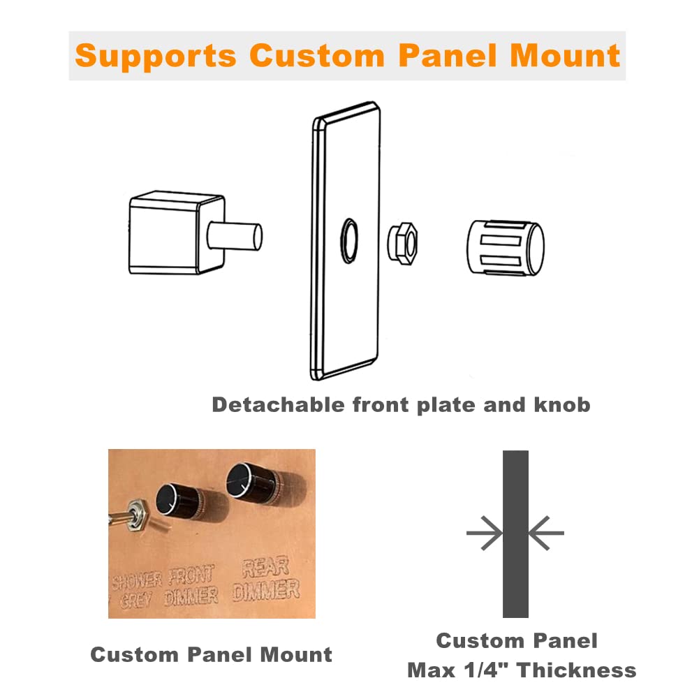 Obeaming 12V Light 12 Volt PWM LED Dimmer Switch with Rotary Knob for Trailer Lighting LED Strip Lights Dimmer, RV, Boat, Truck, Camper, Van,