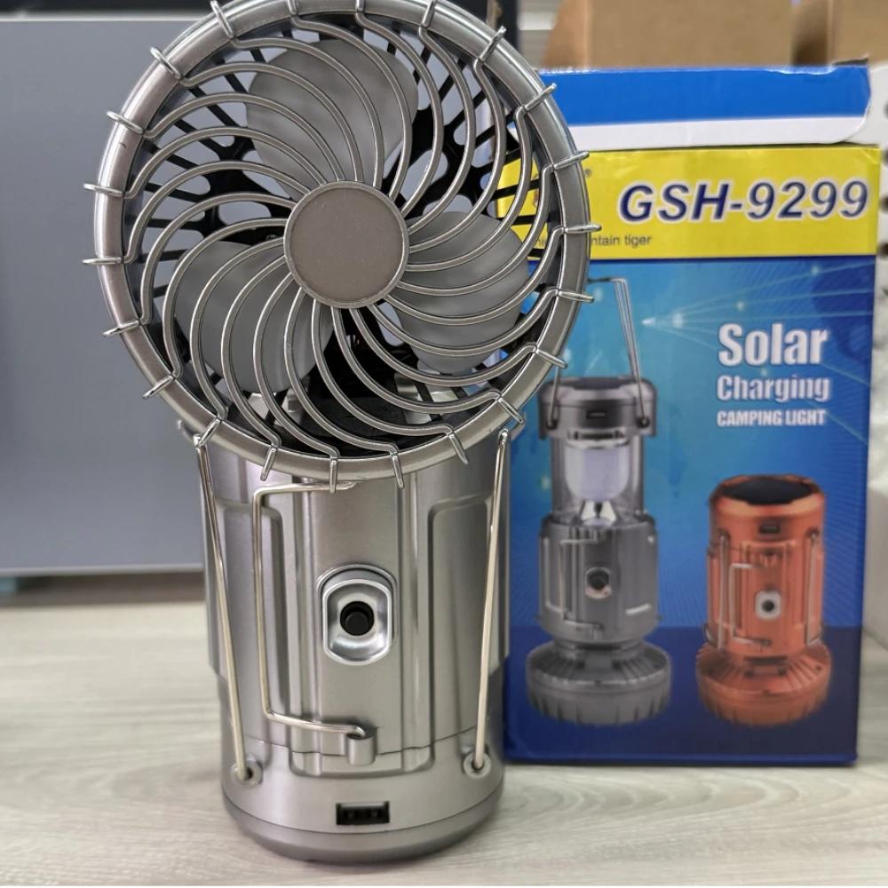 Campinglaternen mit Ventilator Wiederaufladbar Solar Campingventilatorlampe LED-Laternen Campingventilatoren für Zelte Notfall-Trekkingausrüstung