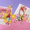 1 Piece Cute Little Flower Key Ring Creative Candy Color Flower Heart Keychain Bag Pendant Accessories