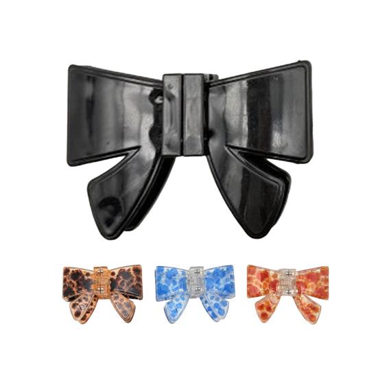 1/4Pcs Hair Clips for Women, Imitation Acetate Plate Hair Claw with Strong Spring Clamp, 3D Bow Design Magnetic Hair Clip for Daily Wear
