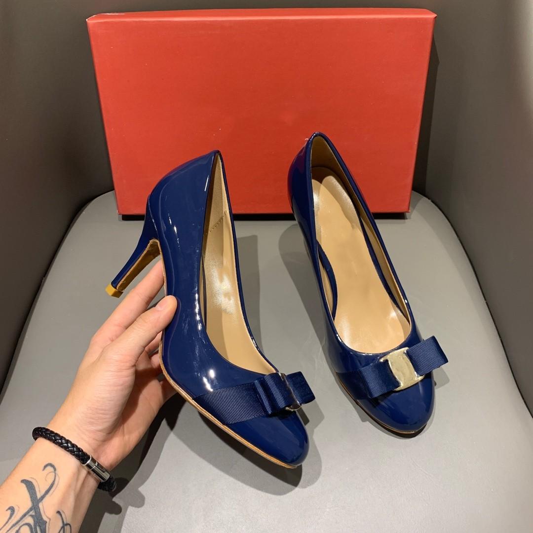 Высокие каблуки бант лакированная кожа европейский и американский темперамент ежедневные — фото 3