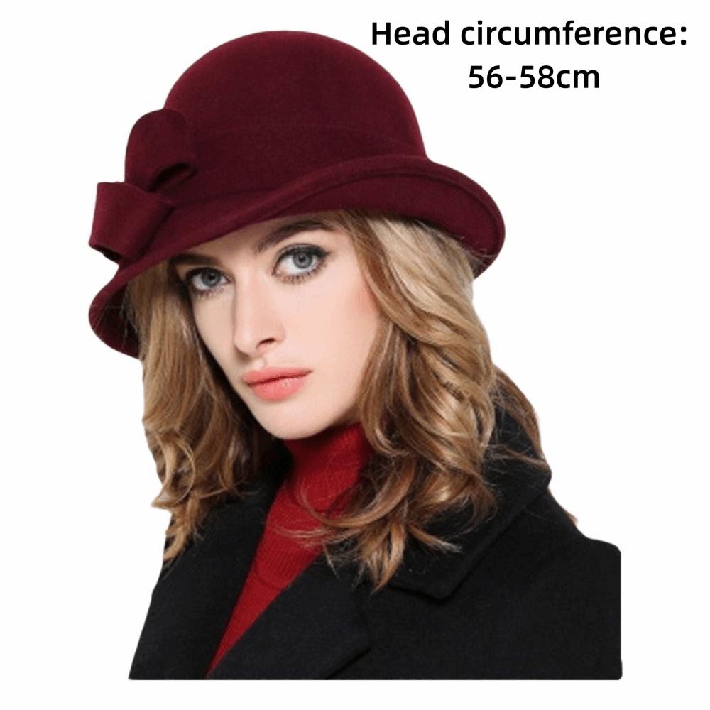 Vintage Style Vintage Cloche Fedora Cap with Bow Decoration Female Bowler Hat  Female Fashion