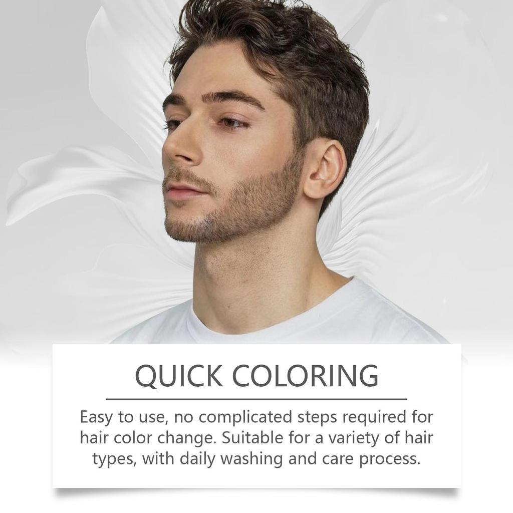 Jaysuing Men Black Instant Shampoo Natural Shine Nourishing Hair Color Shampoo No Mess Home Use 200ML