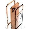 For iPhone 17 Pro Case Compatible with MagSafe Aluminium Alloy PC Matte Phone Cover Pop-Up Snap Lock