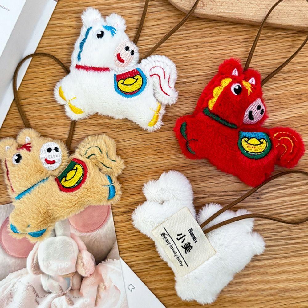 Cartoon Pony Dolls Good Luck Plush Horse Keychain Ins Horse Year Pendant  New Year Gift