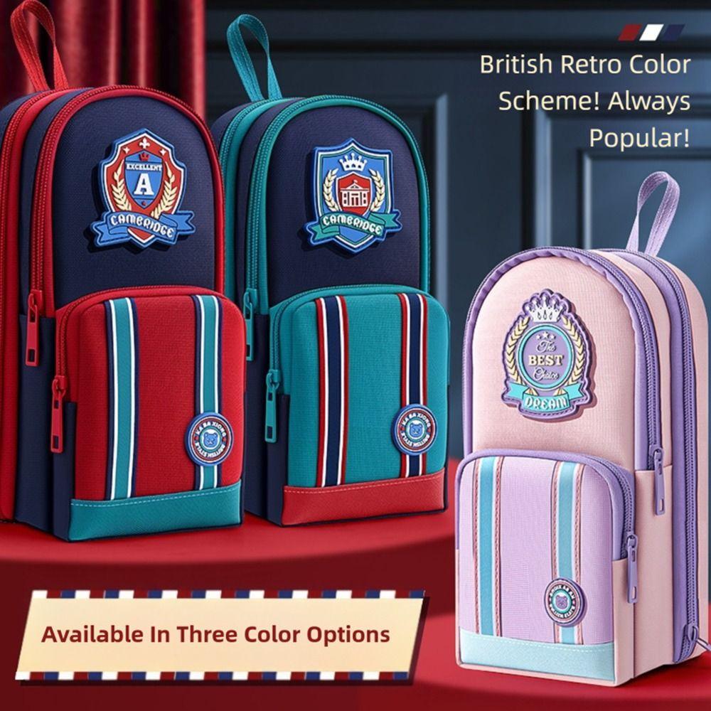 Six Layers Twelve Pockets Pencil Case Backpack Shape Stationery Organizer Pen Box  Students