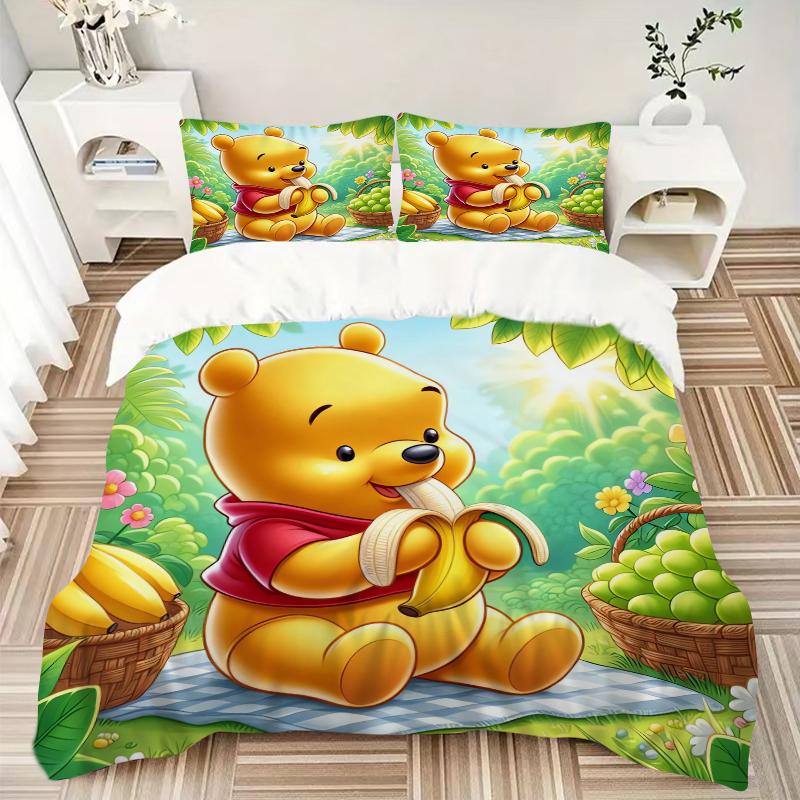 1Pc Piglet'S Picnic Woods Bedding Set Quilt Cover Pillowcase Home Christmas Xmas Halloween Gift 1 Duvet Cover 2 Pillowcase M924359