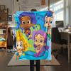 Bubble Guppies  Print Flannel Blanket, High Quality Comfortable for All Seasons, Home Decor, Warmth and Comfort