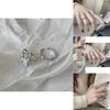 Trendy Minimalist Zircon Stone Ring For Women Fashionable Copper Design Adjustable Fit
