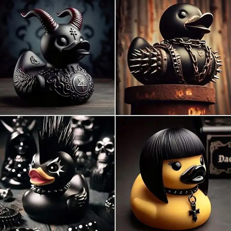 Bath Duck Gothic Duck Heavy Metal Goth Thicc Black Bathtub Gift
