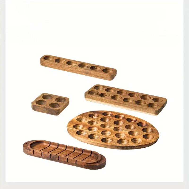 Wooden Egg Tray with Acacia Wood, Japanese Style Egg Storage Container for Fridge and Kitchen Eggs Slot Holder