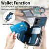 For Oppo Reno13 F 5G PU Leather Phone Back Cover with Zipper Card Holder and Long Strap