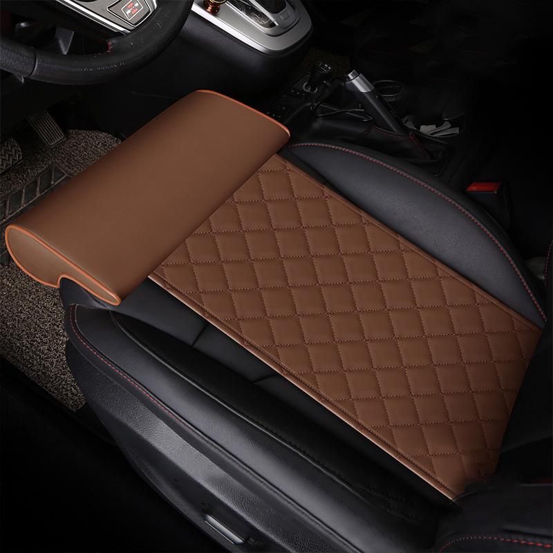 Univerzální PU kožený prodlužovací polštář autosedačky proti únavě při jízdě Pohodlná kolenní opěrka nohou Polštář prodlužování stehen