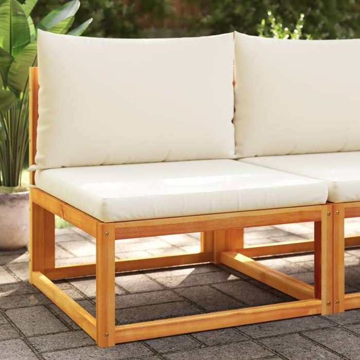 VidaXL Canapé de jardin sans accoudoirs avec coussins en bois d'acacia et corde 4008165