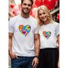 1 Stück Paar Valentinstag Kurzarm T-Shirt Modische Freizeitkleidung