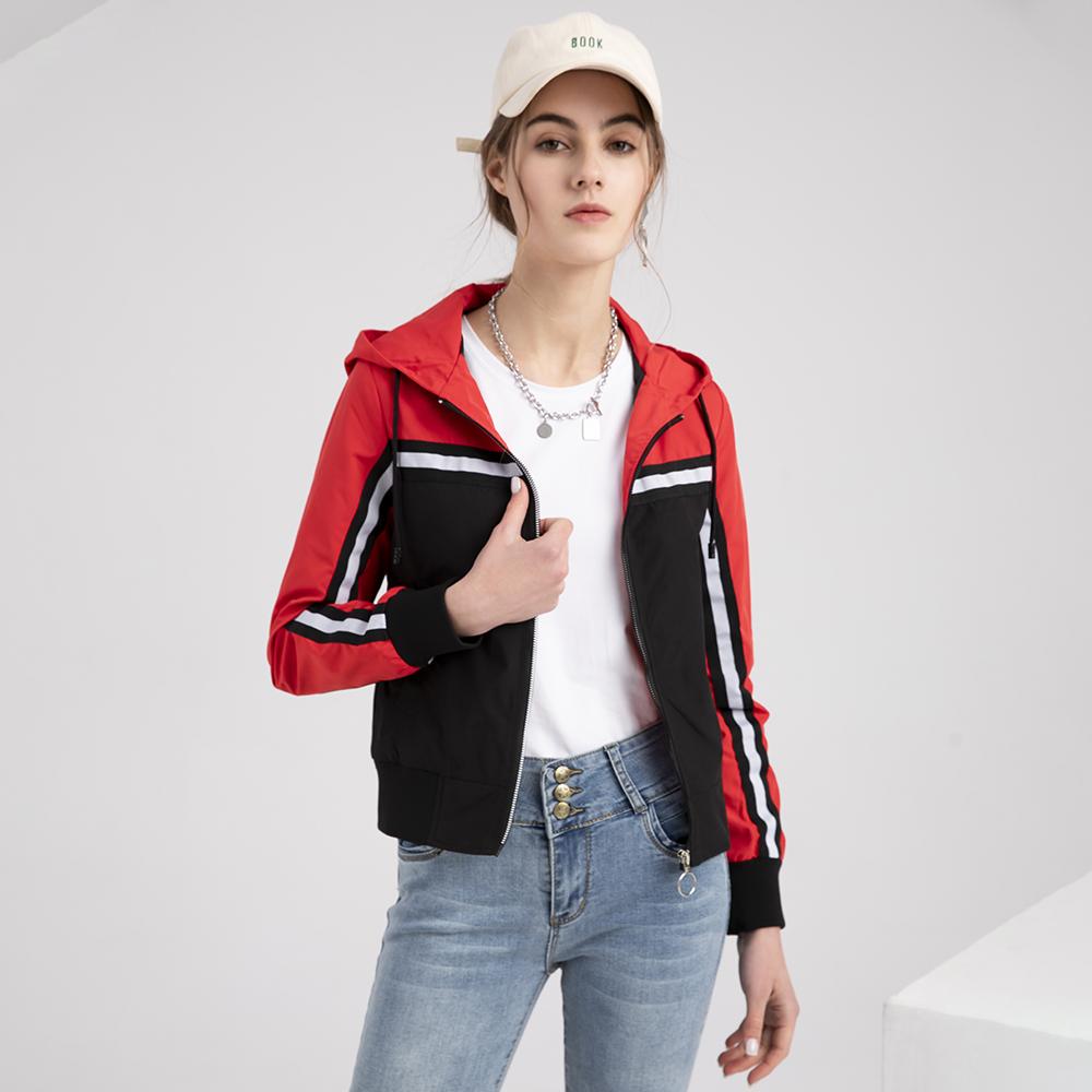 Women’s Jackets Drawstring Hooded Long Sleeve Windcheaters Zip Up Light Weight Trench Coat Windproof Outdoor Hiking Running Sports Outer Wear